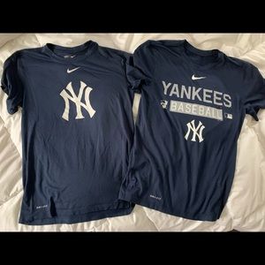 Two NY Yankees Nike dri fit Ts